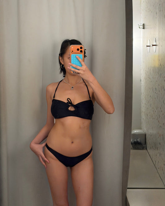 Yasmine Eslami: Eva Low Bikini Bottom - Black