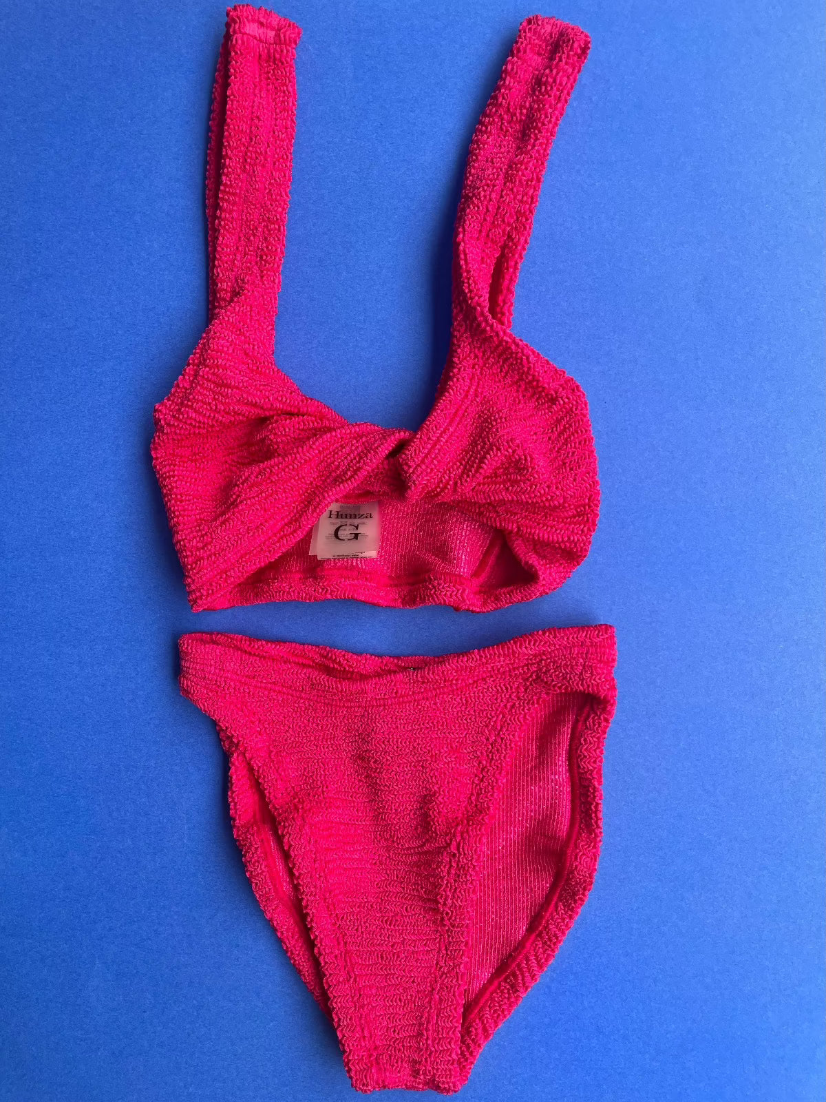 Hunza G: Juno Twist Front Bikini Set - Raspberry