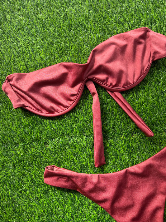 Anane: Lulu Underwire Bandeau Bikini Top - Dusty Rose