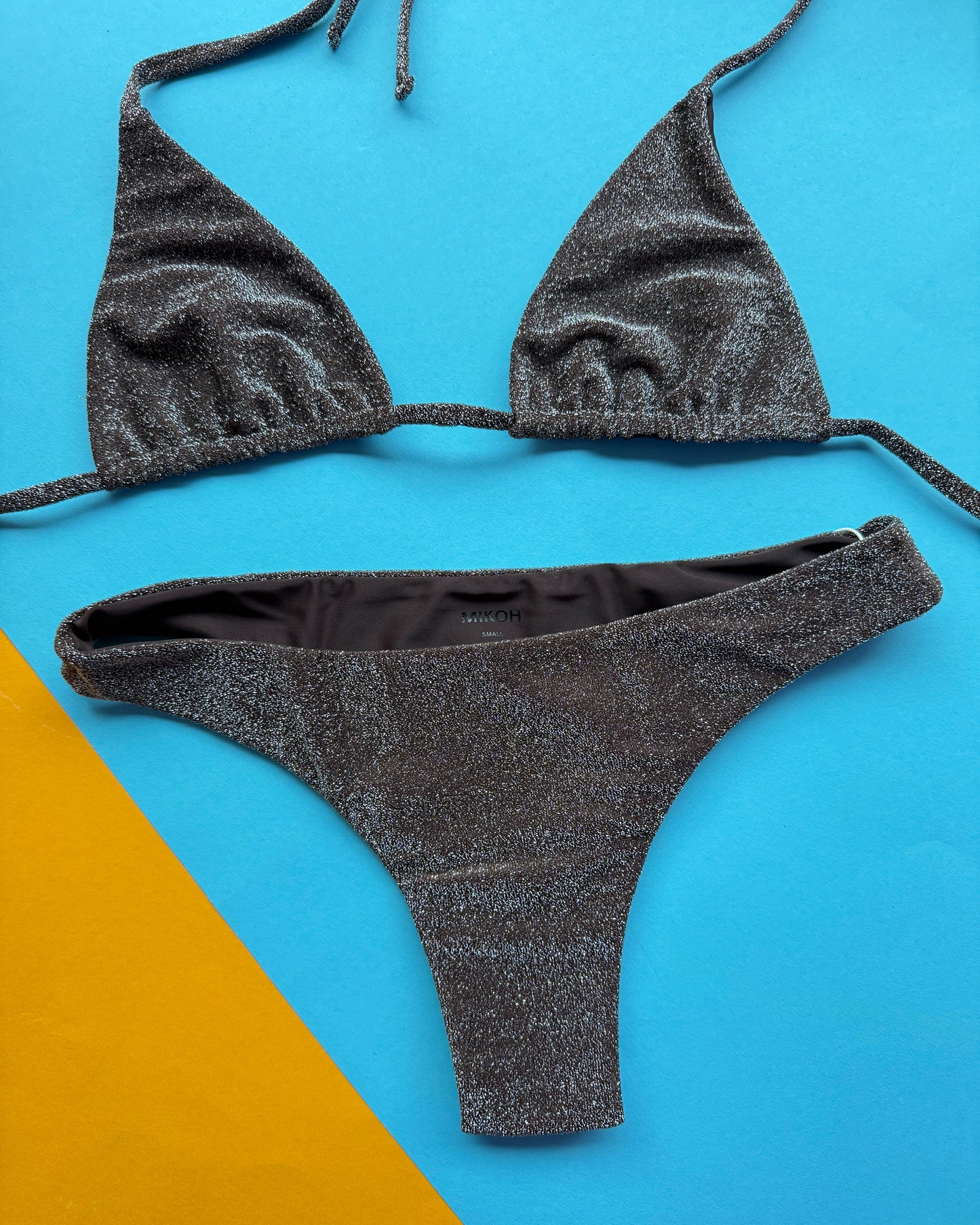 Mikoh: Papara Minimal Bikini Bottom - Lurex Chocolate