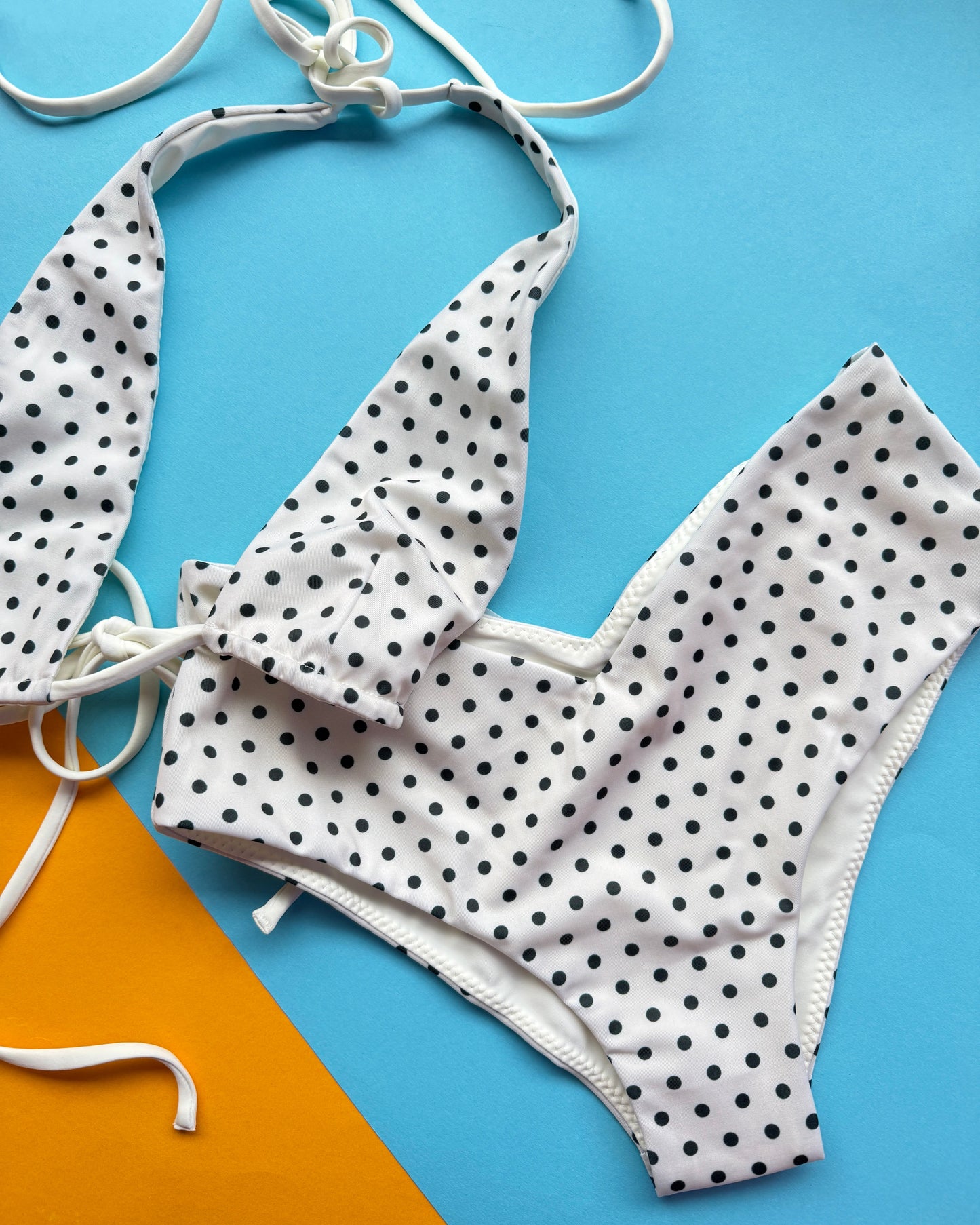 Belle Anna: Rae Cheeky Bottom - White Polka