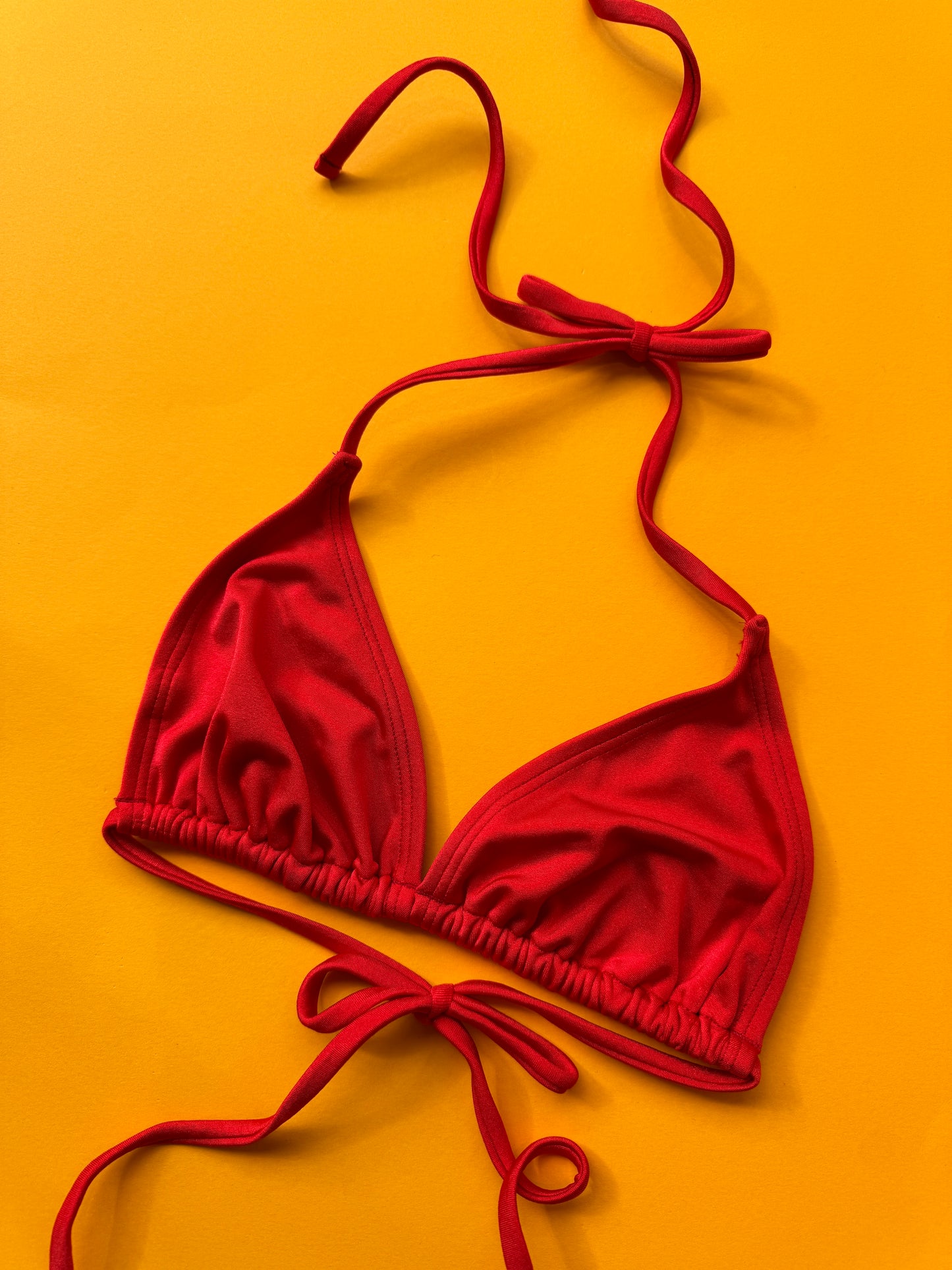 Nu Swim: EXCLUSIVE Drip Tie Bikini Top - Lobster