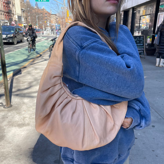 Belle Anna: Mini Miu Leather Bag - Coral