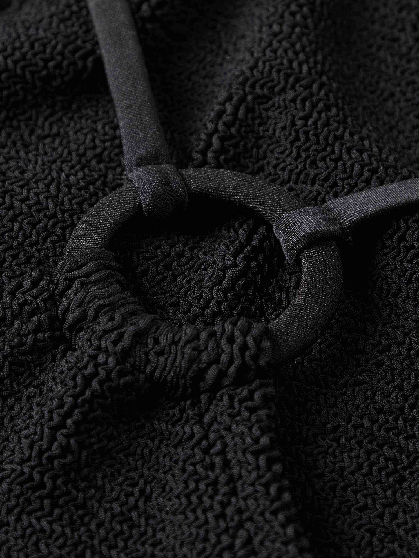 Hunza G: Jasmine High Neck with Tonal Hoop One Piece - Black