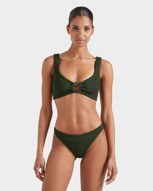 Hunza G: Julia Ring Bikini Set - Metallic Khaki