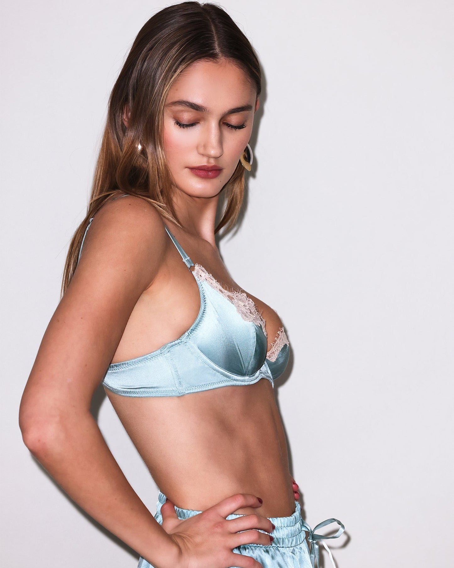 Fleur du Mal: Juliet Lace Demi Underwire Bra - Frosted Mint