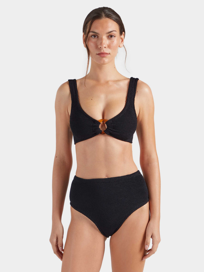 Hunza G: Nadine High-Waisted Bikini Set - Black