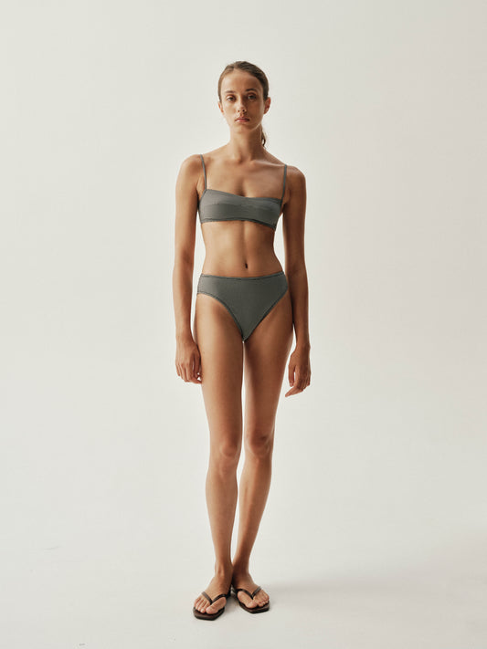 Pale Swimwear: Cosima Bandeau Bikini Top - Vichy