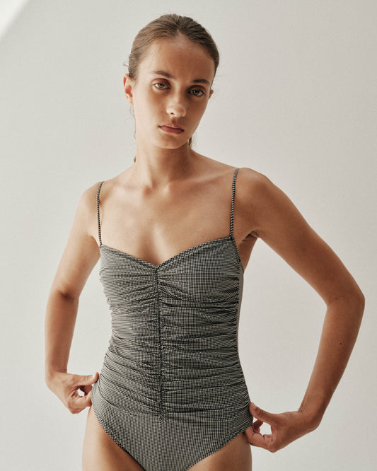Pale Swimwear: Hortense Ruched One Piece - Vichy