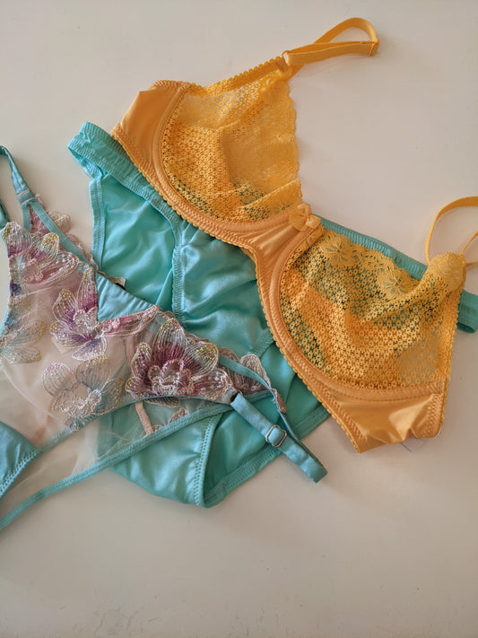 Duet By Timpa: Lace Demi Bra - Marigold