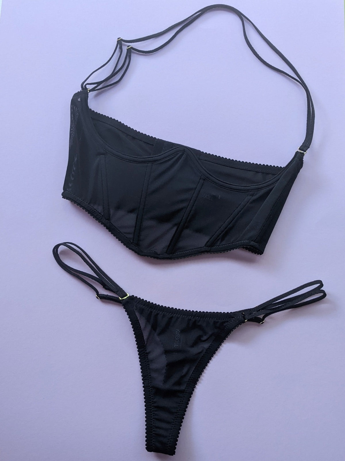 KissKill: Irena Mesh Open Corset - Black