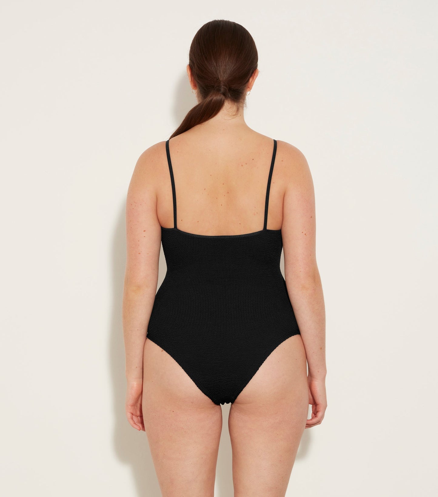 Hunza G: Pamela Scoop Neck One Piece - Black