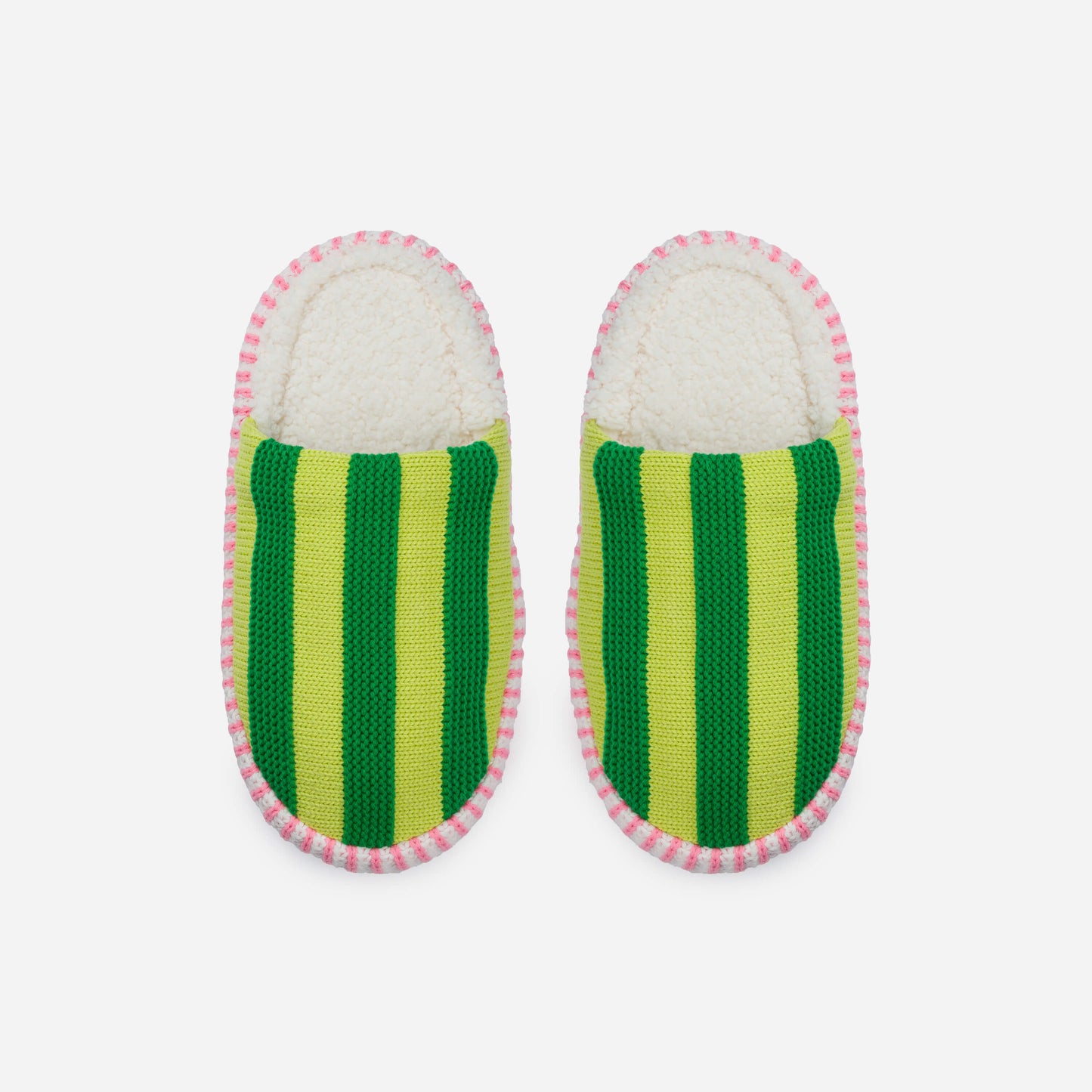 Verloop: Super Stripe Slide Slippers - Lime Green