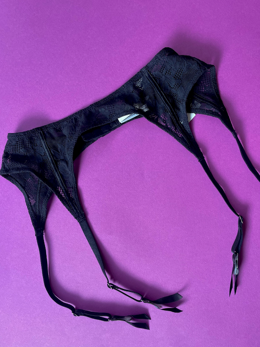 Fleur du Mal: Le Stretch Garter Belt - Black