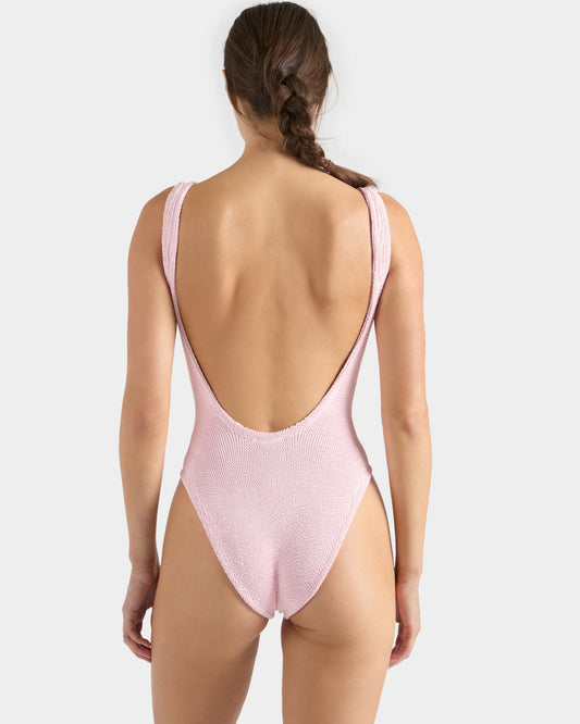Hunza G: Square Neck One Piece - Ballet Pink