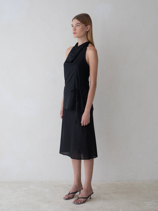 Belle Anna: Lea Silk Skirt - Black