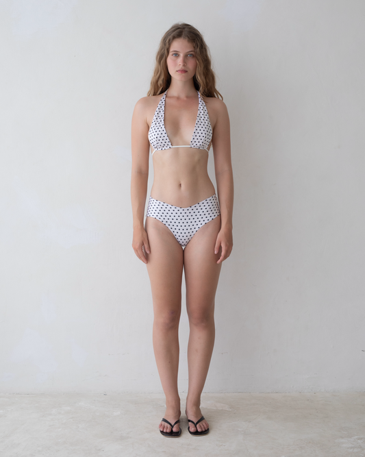 Belle Anna: Rae Cheeky Bottom - White Polka