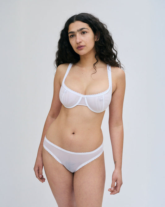 Fruity Booty: Moss Mesh Thong - White