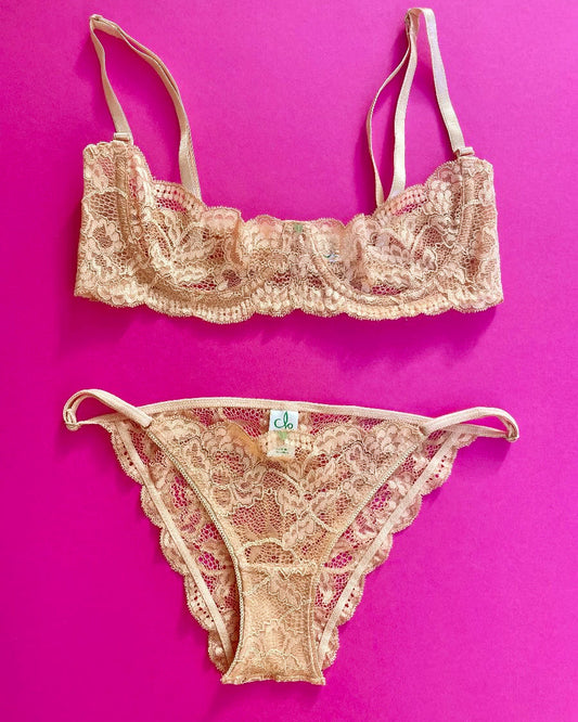 Clo: Fortuna Lace String Bikini - Maple Sugar