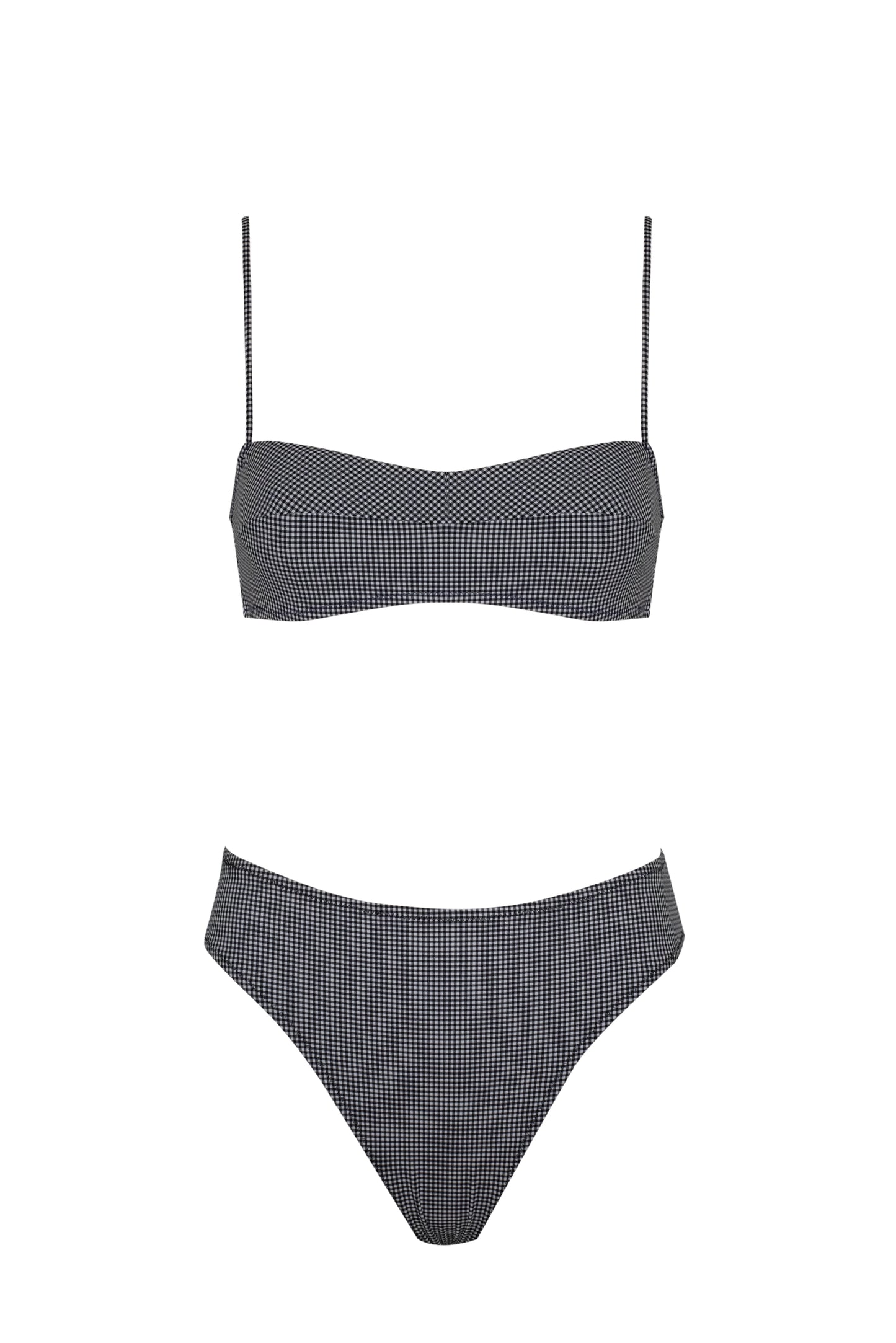 Pale Swimwear: Cosima Mid-Rise Bikini Bottom - Vichy