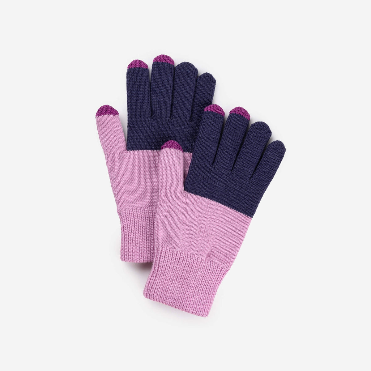 Verloop: Colorblock Touchscreen Gloves - Lilac Denim