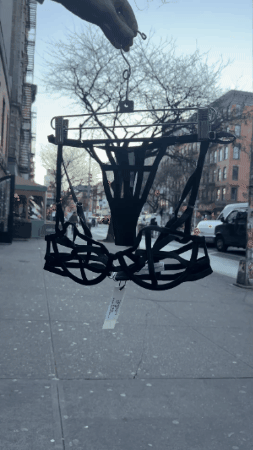 Fleur du Mal: Caged Silk Bra - Black