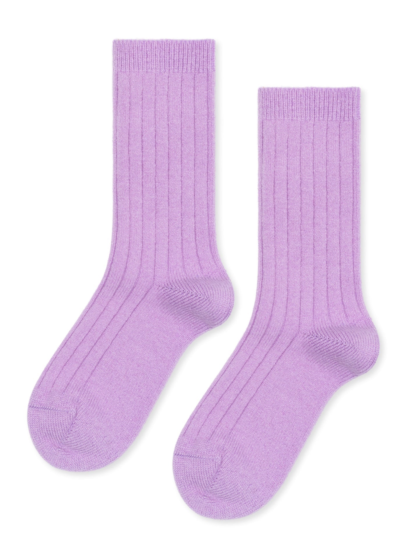 Hansel From Basel: Italia Cashmere Cozy Rib Crew Sock - Lilac