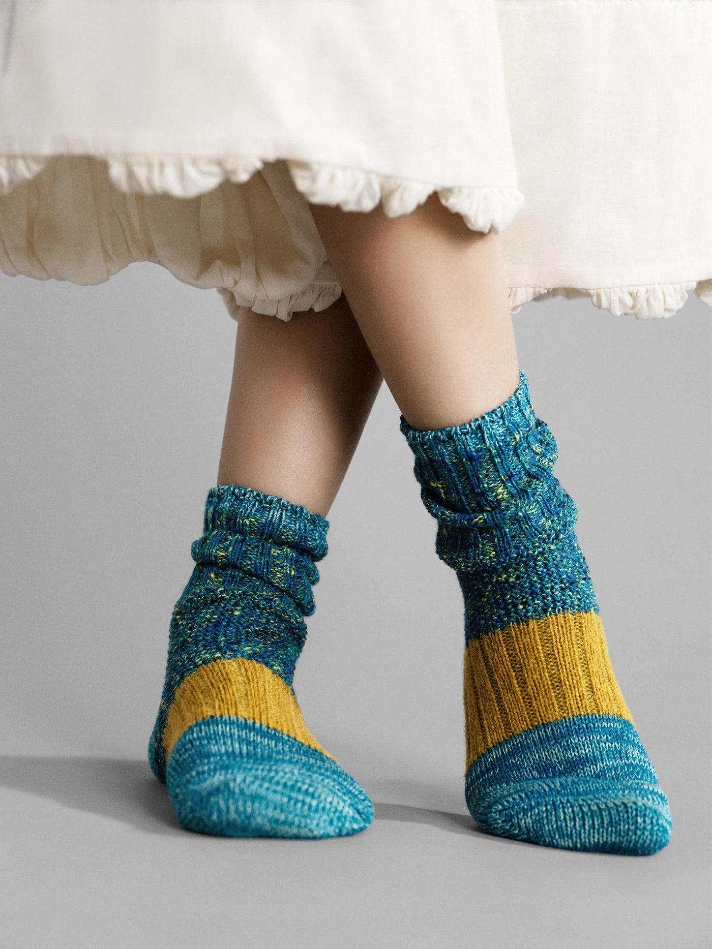 Hansel From Basel: Pixie Dapple Crew Sock - Ocean