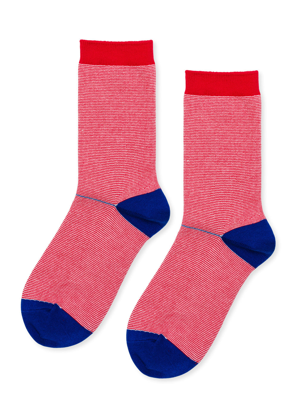 Hansel From Basel: Multi Stripe Hiker Crew Sock - Red