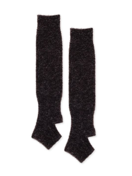 Hansel From Basel: Alpaca Boucle Slouchy Legwarmer - Charcoal