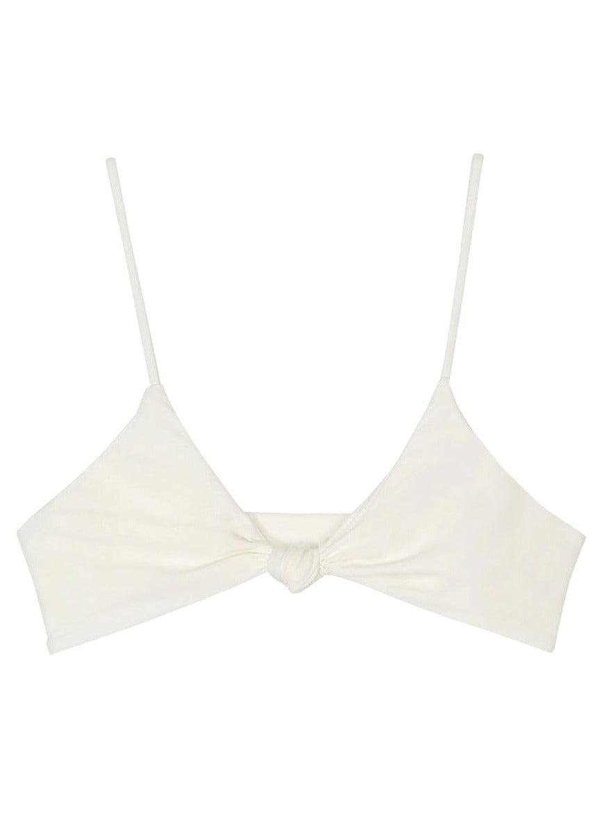 Mikoh: Kaloko 2 Knot Front Bikini Top - Ecru