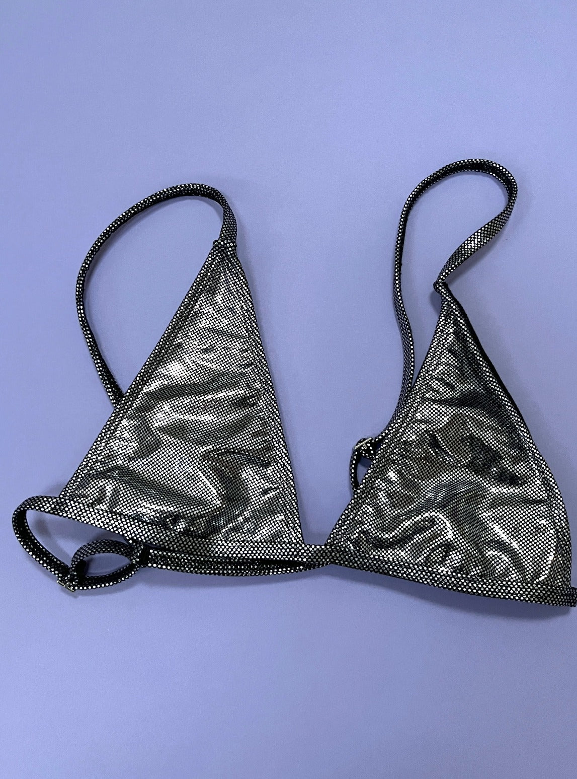 Minimale Animale: Mirage Triangle Bikini Top - Silver Chrome