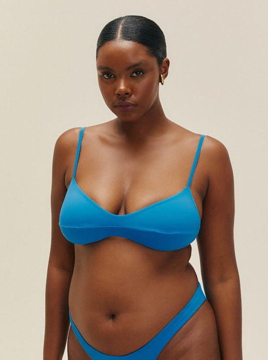 Monica Bikini Top with Adjustable Back - Rio Blue