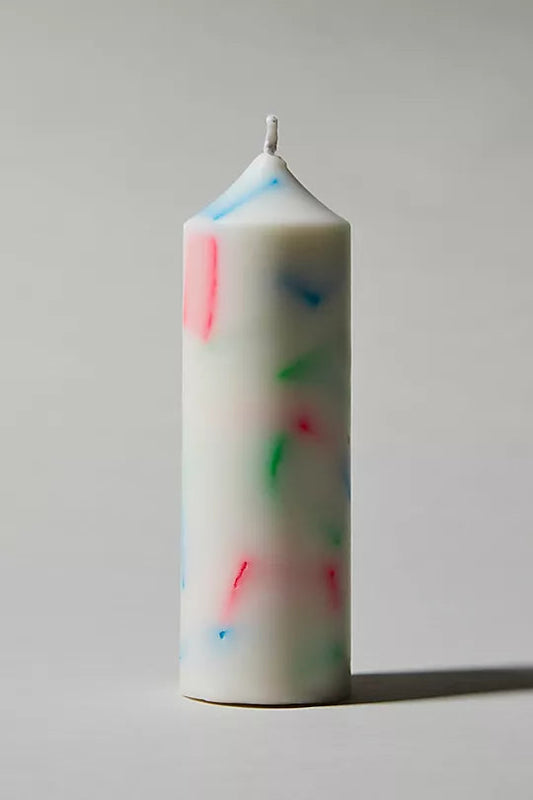 Ri-Ri-Ku: Drip Pillar Candle - White