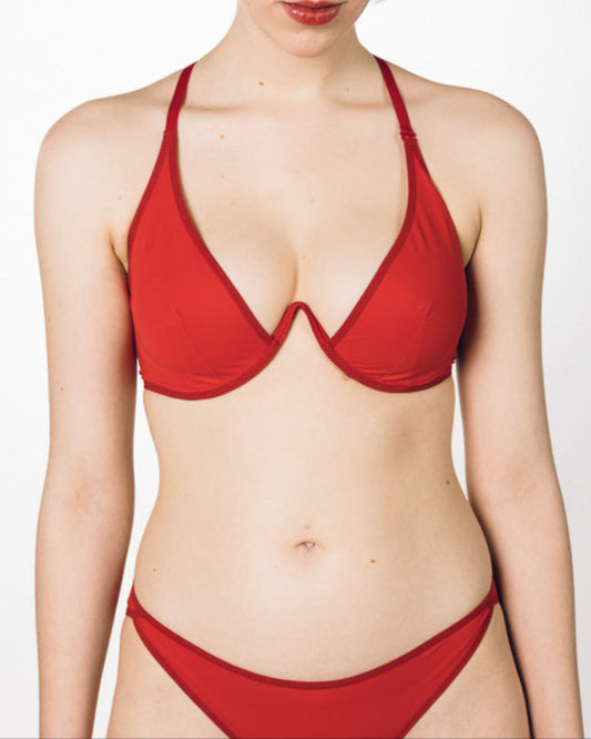 La Fille d'O: Changes Mono Wire Bikini Top - Red