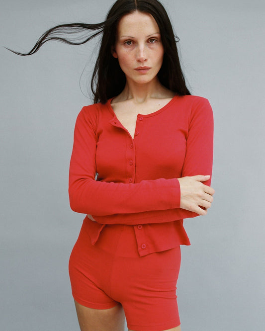 Gil Rodriguez: Sophie Cardigan Top - Tomate