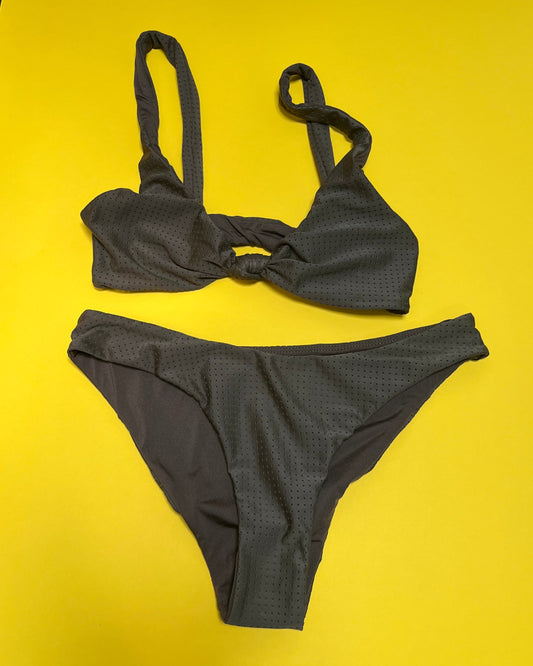 Acacia: Spain Knot Front Bikini Top - Sapote Mesh