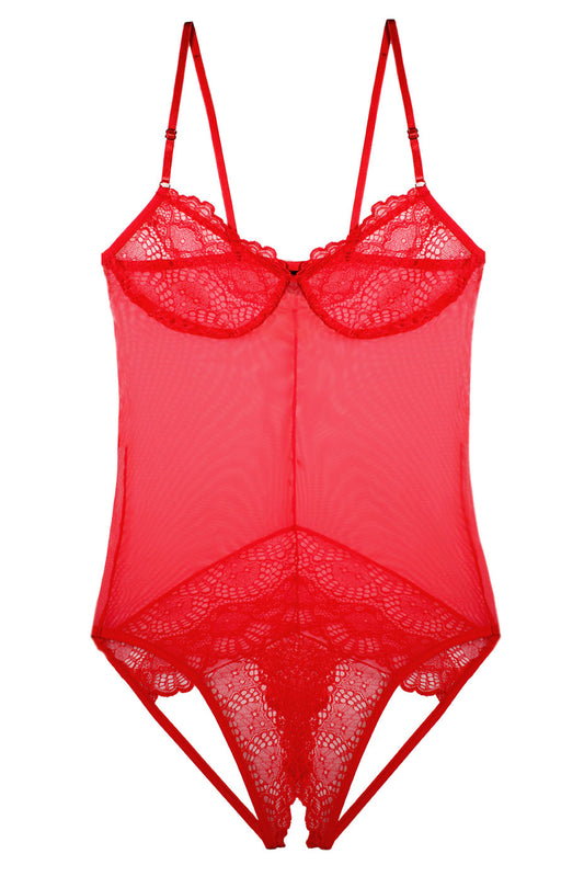 Only Hearts: Whisper Sweet Nothings Coucou Ouvert Bodysuit - Tango Red