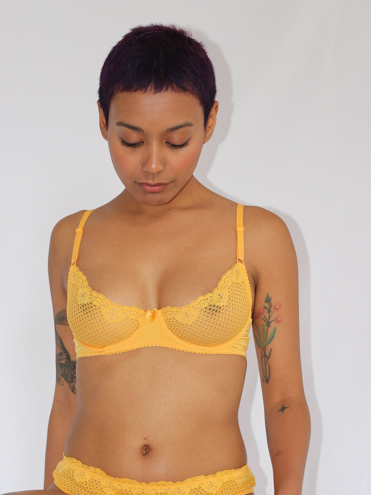 Duet By Timpa: Lace Demi Bra - Marigold