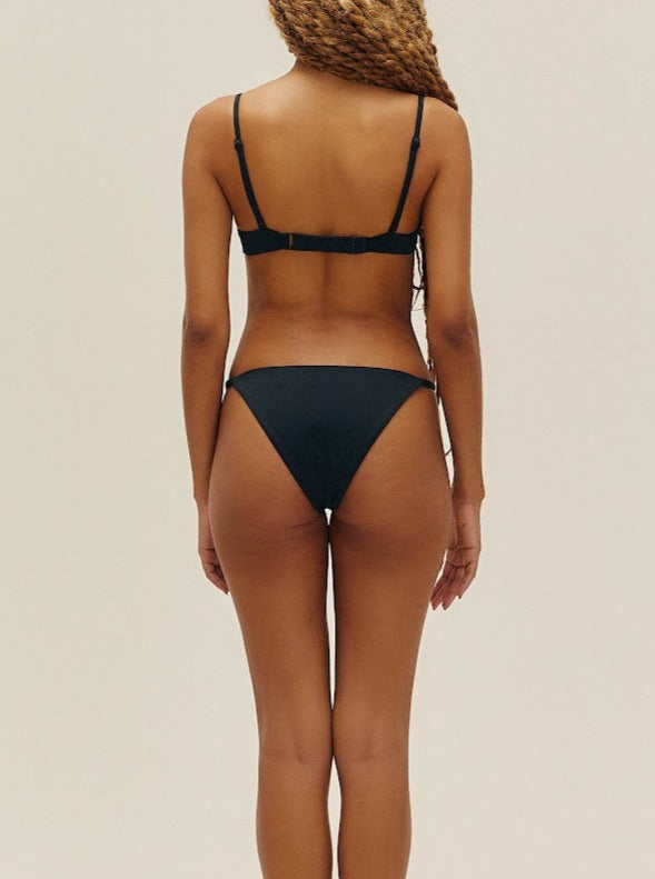 Tina Adjustable Bikini Bottom - Black