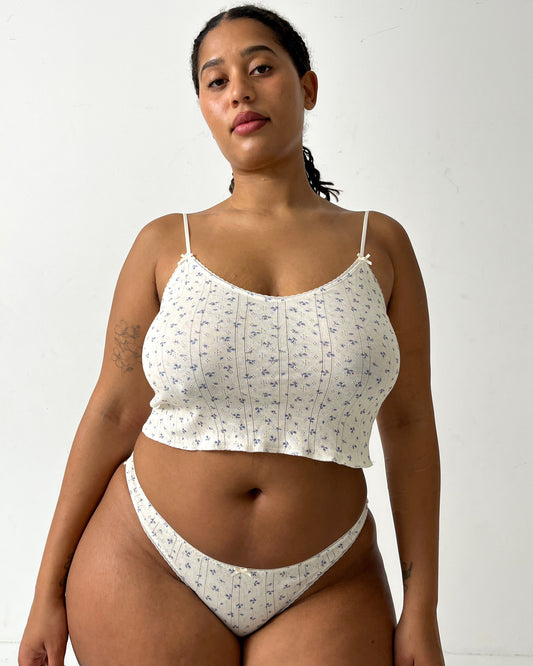 Cou Cou Intimates: The Long Cami - Blue Fields