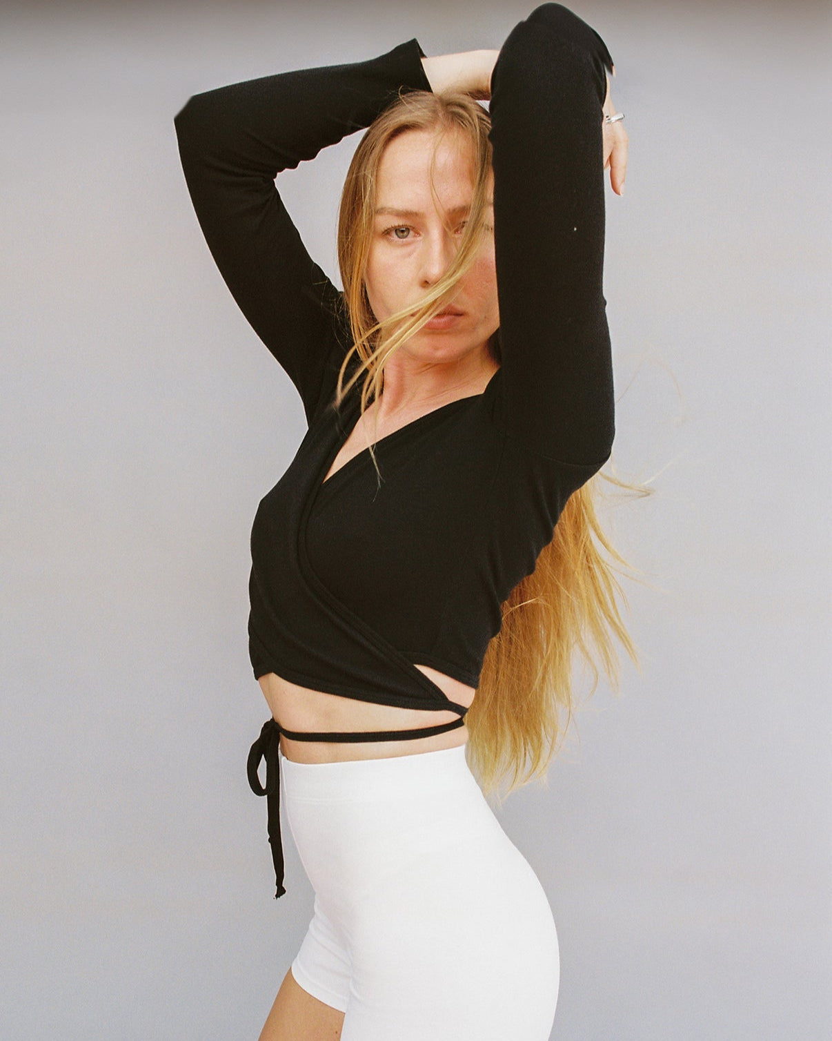 Gil Rodriguez: Sarita Wrap Top - Black