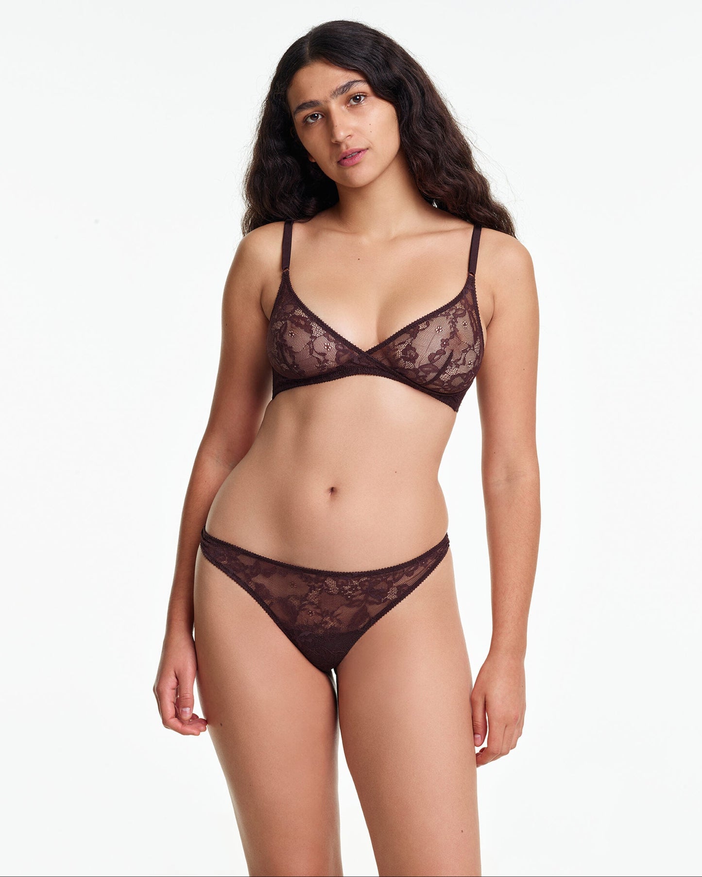 Yasmine Eslami: Louise Flower Lace Panty - Ristretto