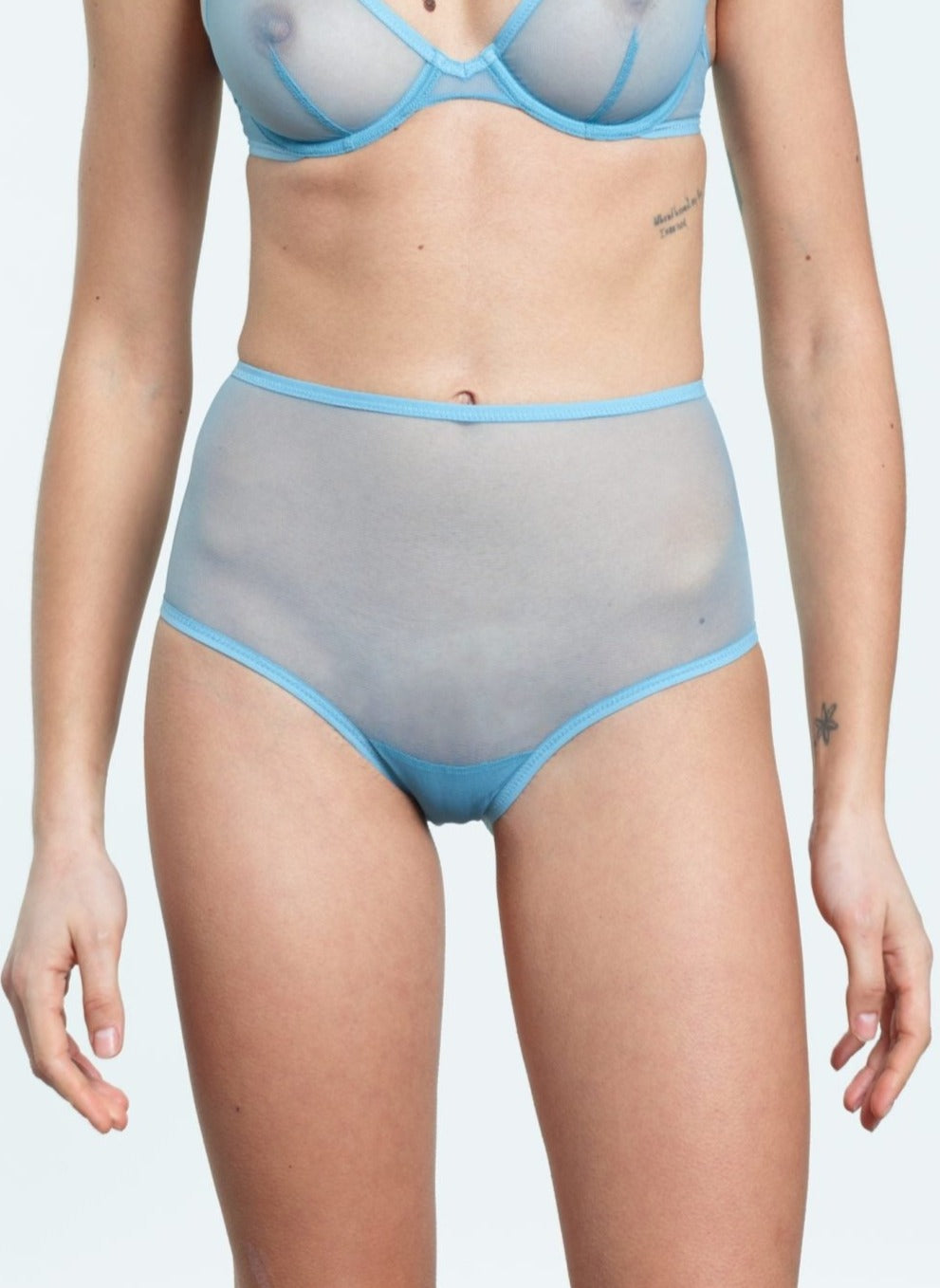 Yasmine Eslami: Jeanne High-Waisted Brief - Sky