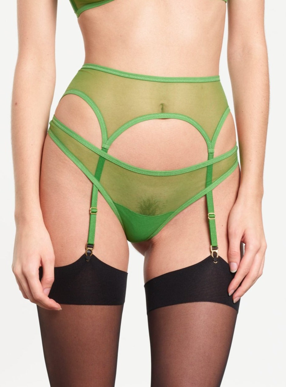 Yasmine Eslami: Jeanne Basic Mesh Thong - Lichen