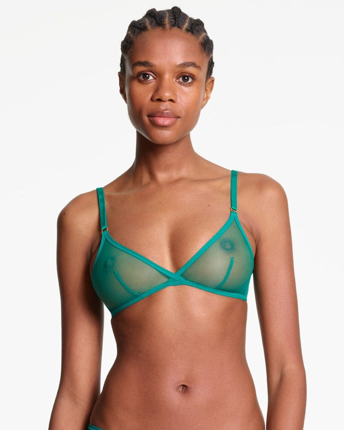 Yasmine Eslami: Jeanne Basic Mesh Thong - Mint