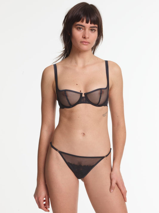 Yasmine Eslami: Annabelle Balcony Bra - Black