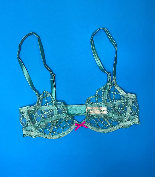 Fleur du Mal: Dotty Grid Demi Bra - 32DD, 36G, 38F