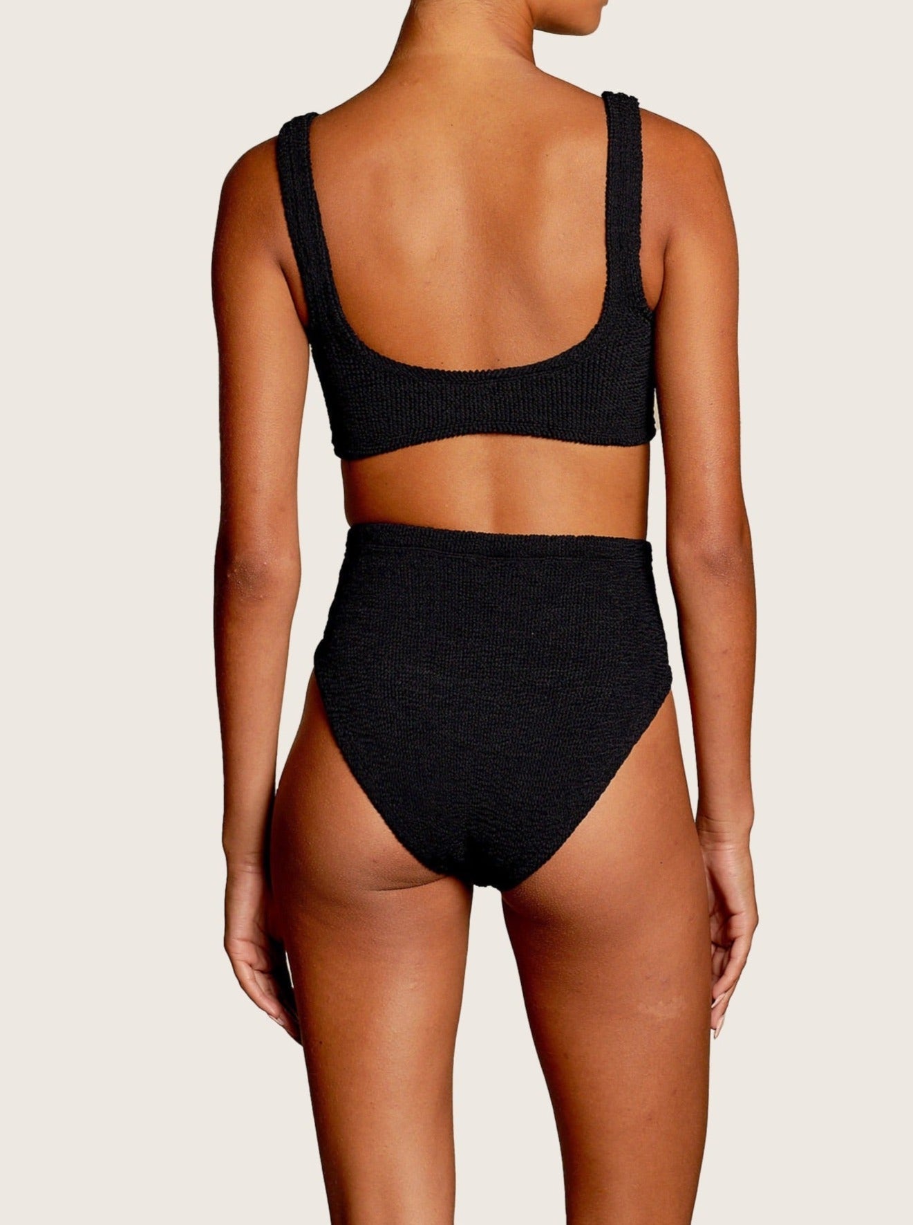 Hunza G: Nadine High-Waisted Bikini Set - Black