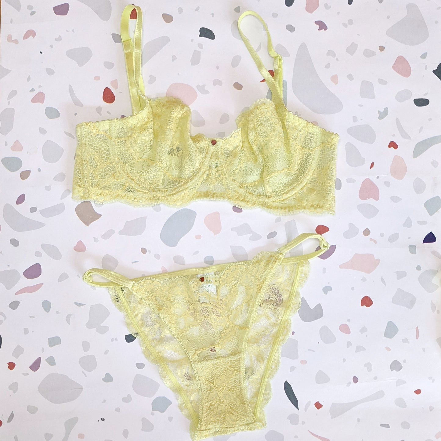 Clo: Fortuna Lace Demi Underwire Bra - Lemonade